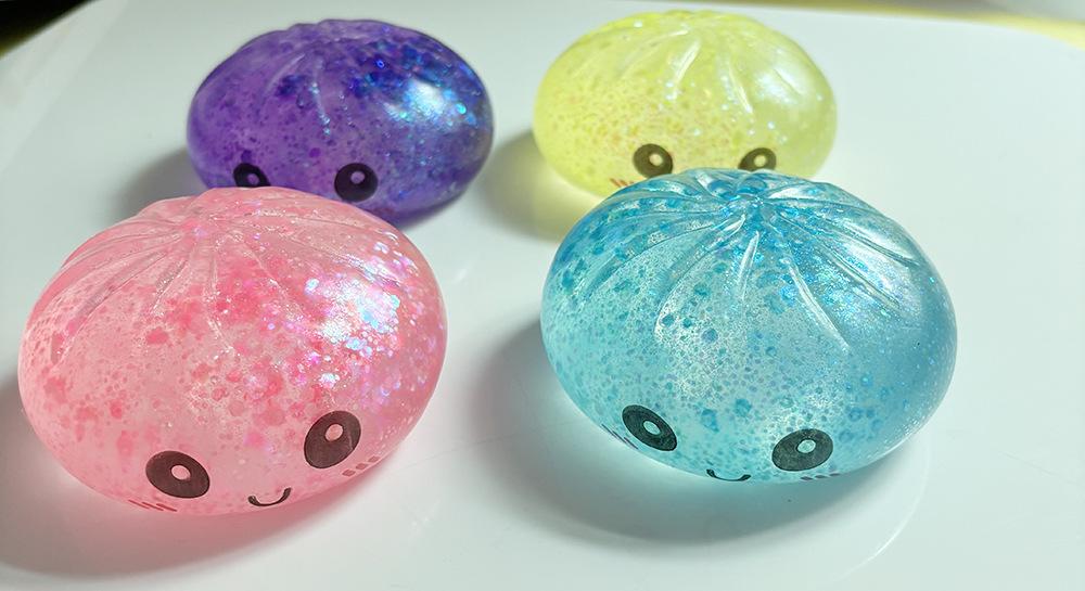 Funny Realistic Chinese Bun Squishy Dumpling Stress Ball in Mini Steamer Oddly Satisfying ASMR Fidget Toy Soft Dough-Like Squeeze Toy for Anxiety & ADHD Relief| Cute Desk Accessory & Stocking Stuffer| Party Gift for Easter Halloween Christmas Thanksgiving