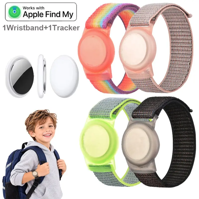 GPS Tracker Tag For Kids & Elder Wristband, Real-Time Location Tracker,Lightweight Tracker With Band, no monthly fee long standby, Works with iOS Find My, for Child daily outdoor