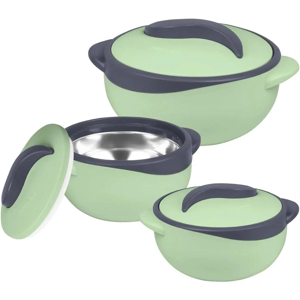 Insulated Casserole Dish with Lid 3 count. Set 2.6/1.5/1 qt. Hot Pot  Warmer/Cooler –Thermal Soup/Salad Serving Bowl- Stainless Steel Hot  Container–  Set for Moms –Holidays
