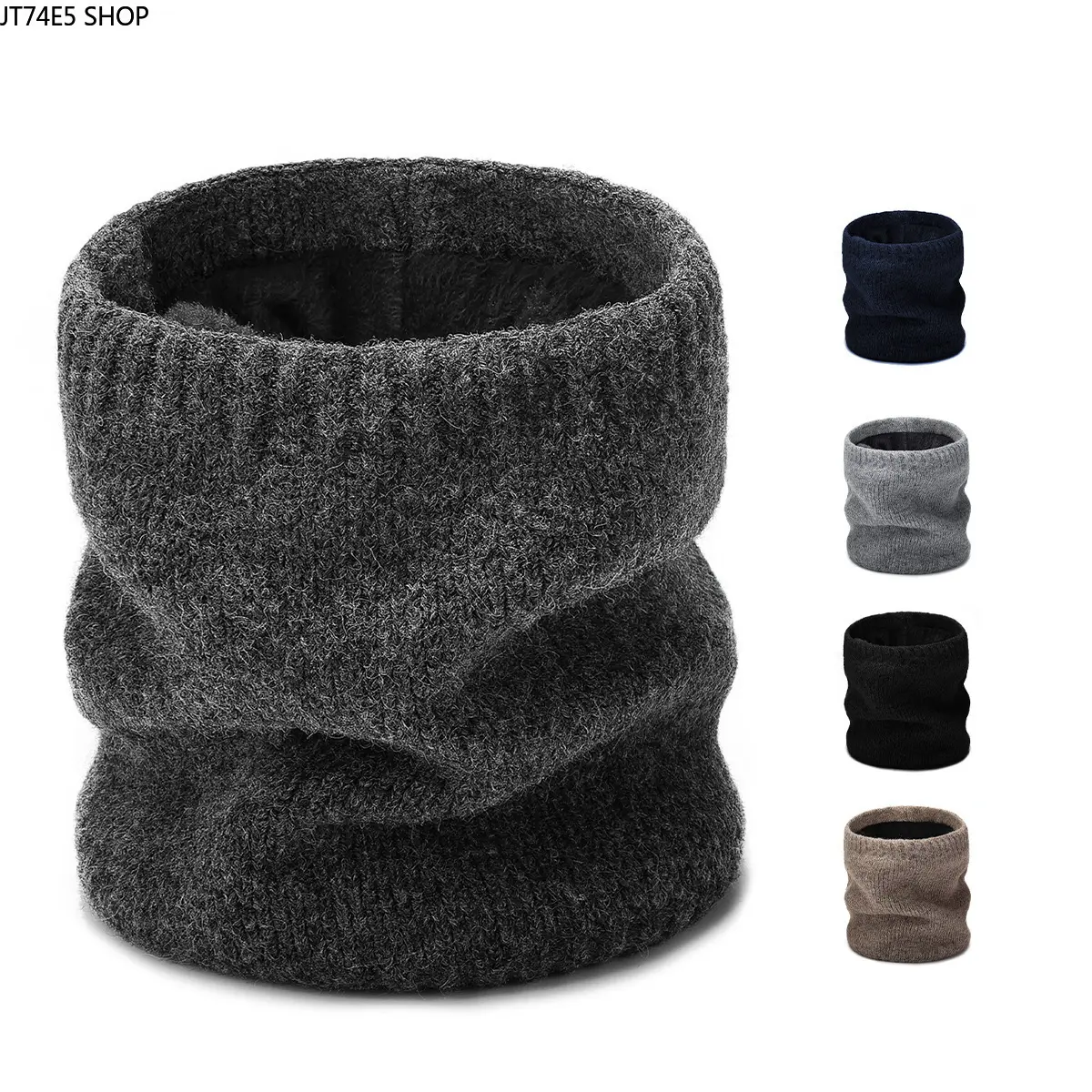 Unisex Winter New Thick Sheep Wool Neck Warmer - Minimalist Solid Neck Wrap, Windproof, Soft, Seamless Fit Daily Wear Scarf, Cold-Proof, Knit Sweaters, Breathability, Casual, Commute, Fits Most Neck Circumferences