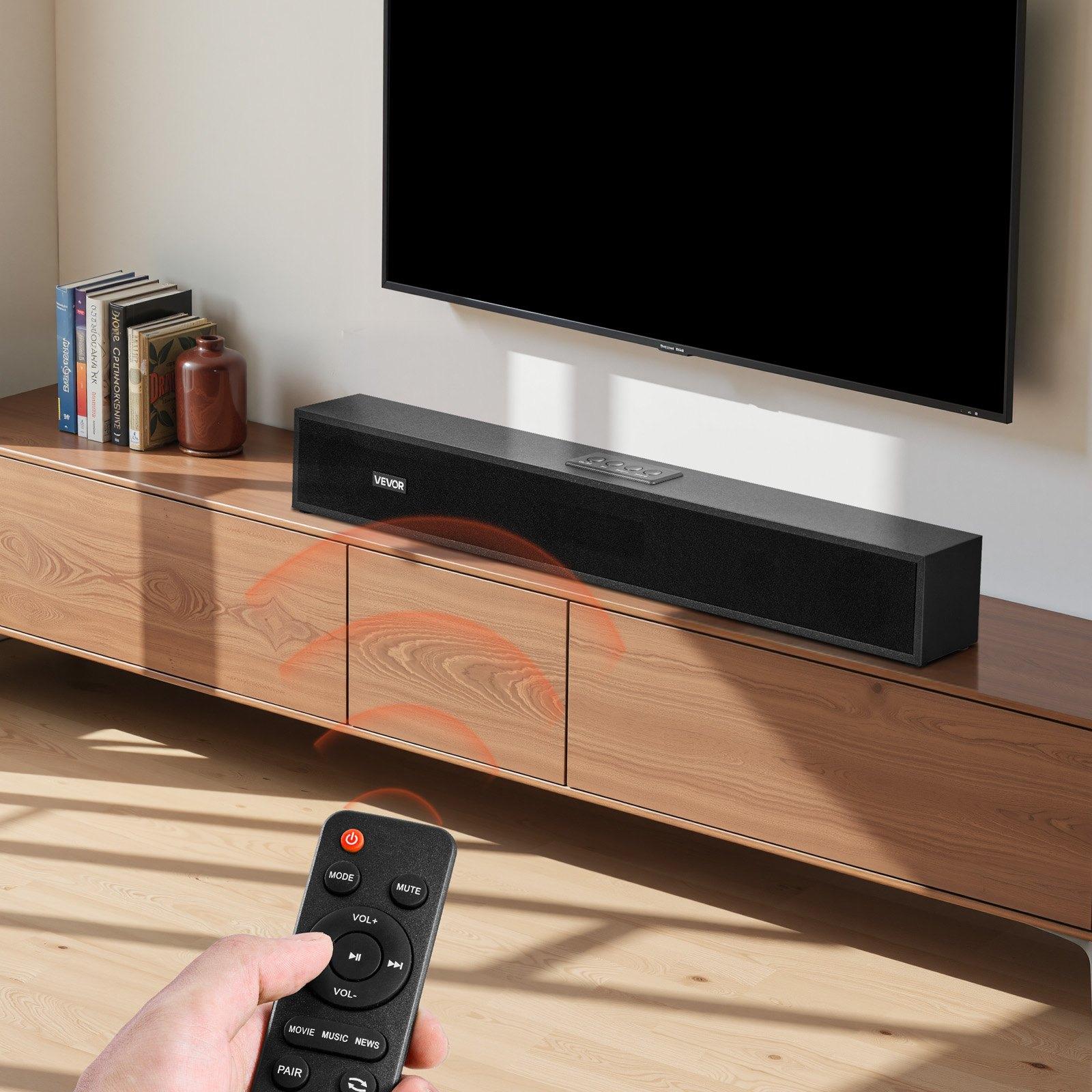 【Father's Day gift】VEVOR Sound Bar for Smart TV, 2.0 Channel, 24-Inch Compact Soundbar TV Speakers for Projector, Bluetooth AUX Connection, Remote Control, Easy Setup, 80W Surround Sound System for PC Home Theater AudioSummervibes