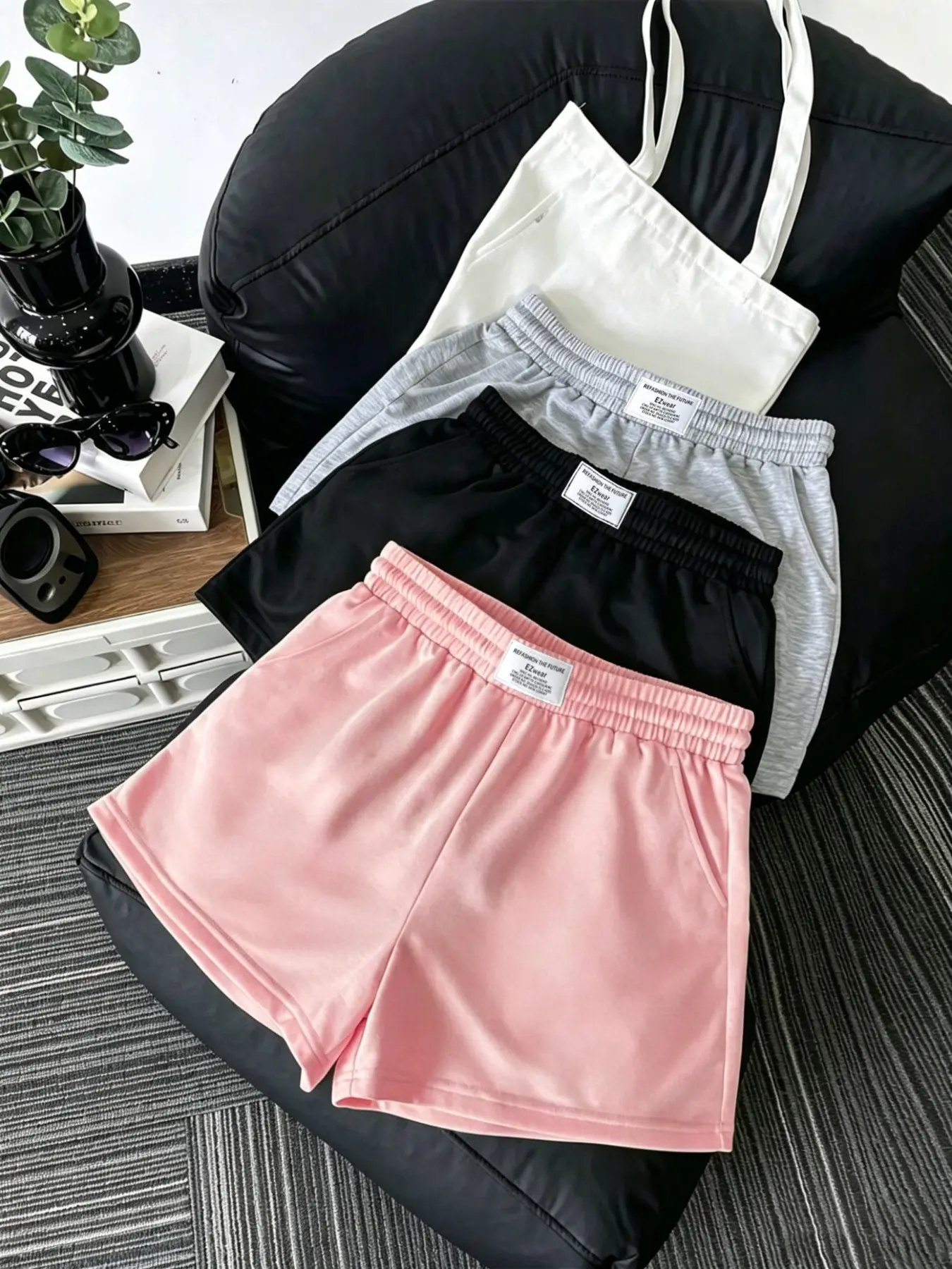3-Pack Summer Casual Activewear Athletic Sports Shorts for Women, Solid Color Drawstring Waist, Adjustable, Loose Fit, Breathable Fabric, Ideal for Daily Wear and Sports
