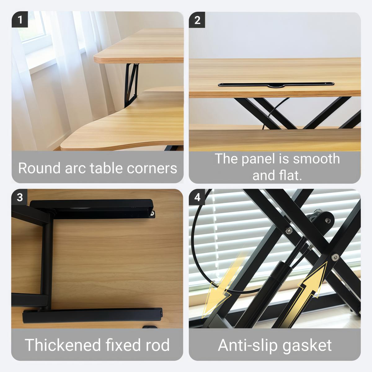 32 Inch Desk Converter, Height Adjustable Sit to Stand Riser, Dual Monitor and Laptop Workstation with Wide Keyboard Tray ( BLACK )