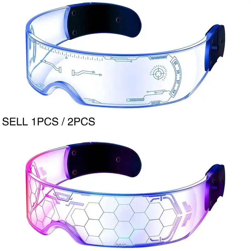 Cyberpunk LED Goggles, Neon 7-Color Flashing Party Glasses, Comfortable Silicone Nose Pad, Festival Halloween Christmas New Year Decorations