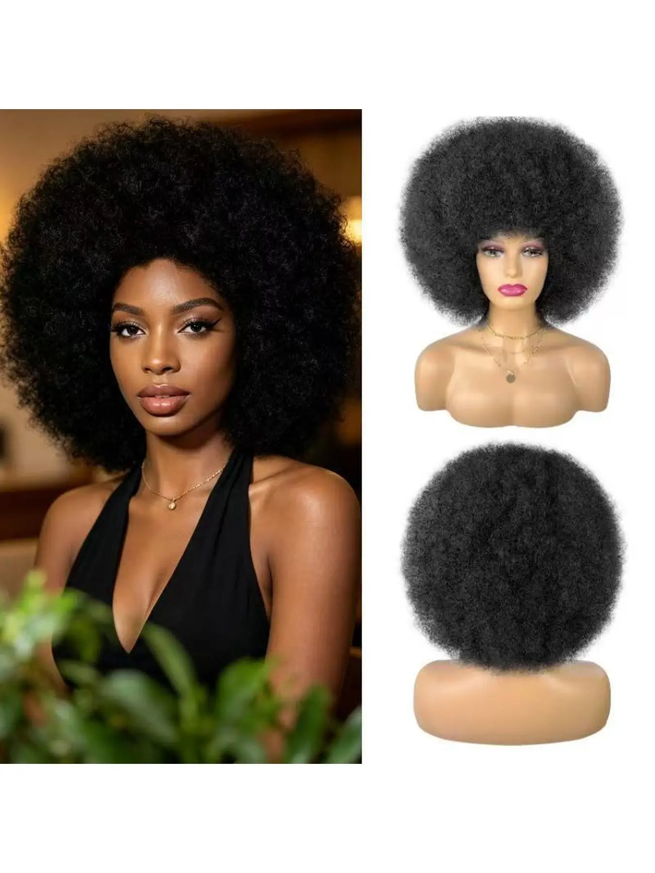 Bold Short Curly Explosion Head Cover Wig Made of High Quality Synthetic Fibers Full Lace Design for Maximum Comfort and Natural Look Unisex Fashion Statement Piece