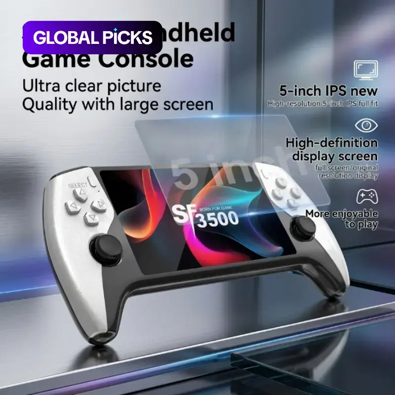 Sf3500 Large Screen Arcade Handheld Console, 5 Inch IPS HD Display, Dual Player Battle, TV Compatible, Classic Games, Home, Dorm, Party, Portable Gaming Consoles, Gaming Products