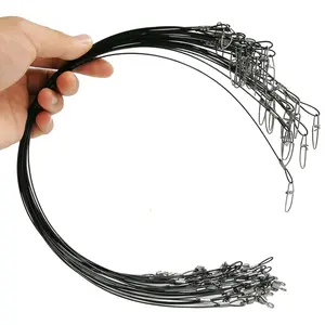 Fishing Wire Leaders for Saltwater 30pcs Stainless Steel Nylon-Coated Line Leaders 19" 100LB High Strength Wire Rig for Shark Barracuda Pike Fishing