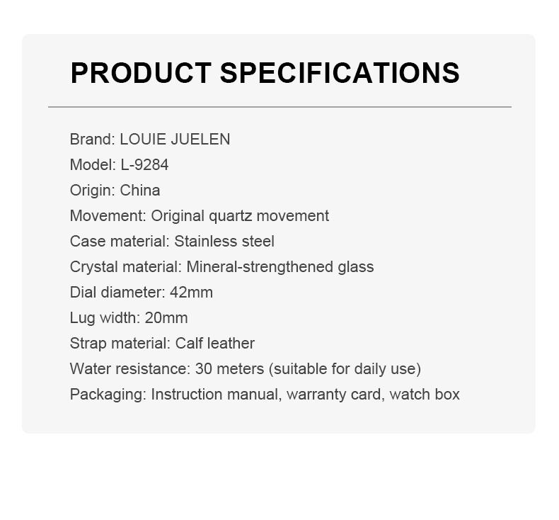 Swiss Luxury Business Chronograph: Genuine Swiss Movement,42mm Alloy Case&Leather Strap,Waterproof Luminous Dial with Calendar,Versatile Style for Work, Social&Leisure