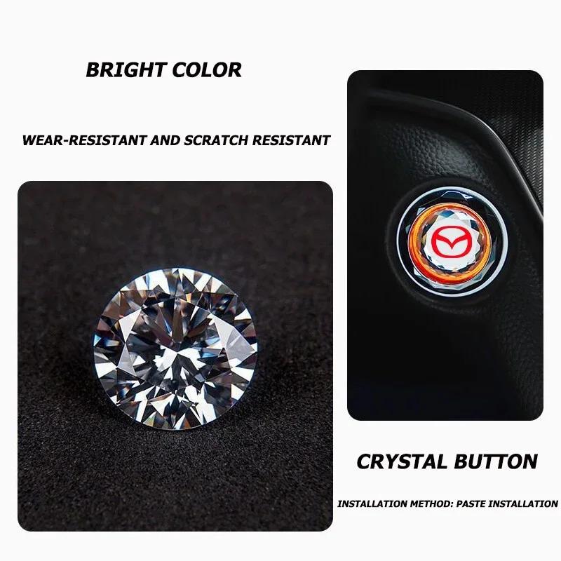 1Pcs car Engine One Button Start Switch Stop Button Cover for Mazda 3 CX3 CX9 CX5 CX8 Mazda6 MX-5 CX30