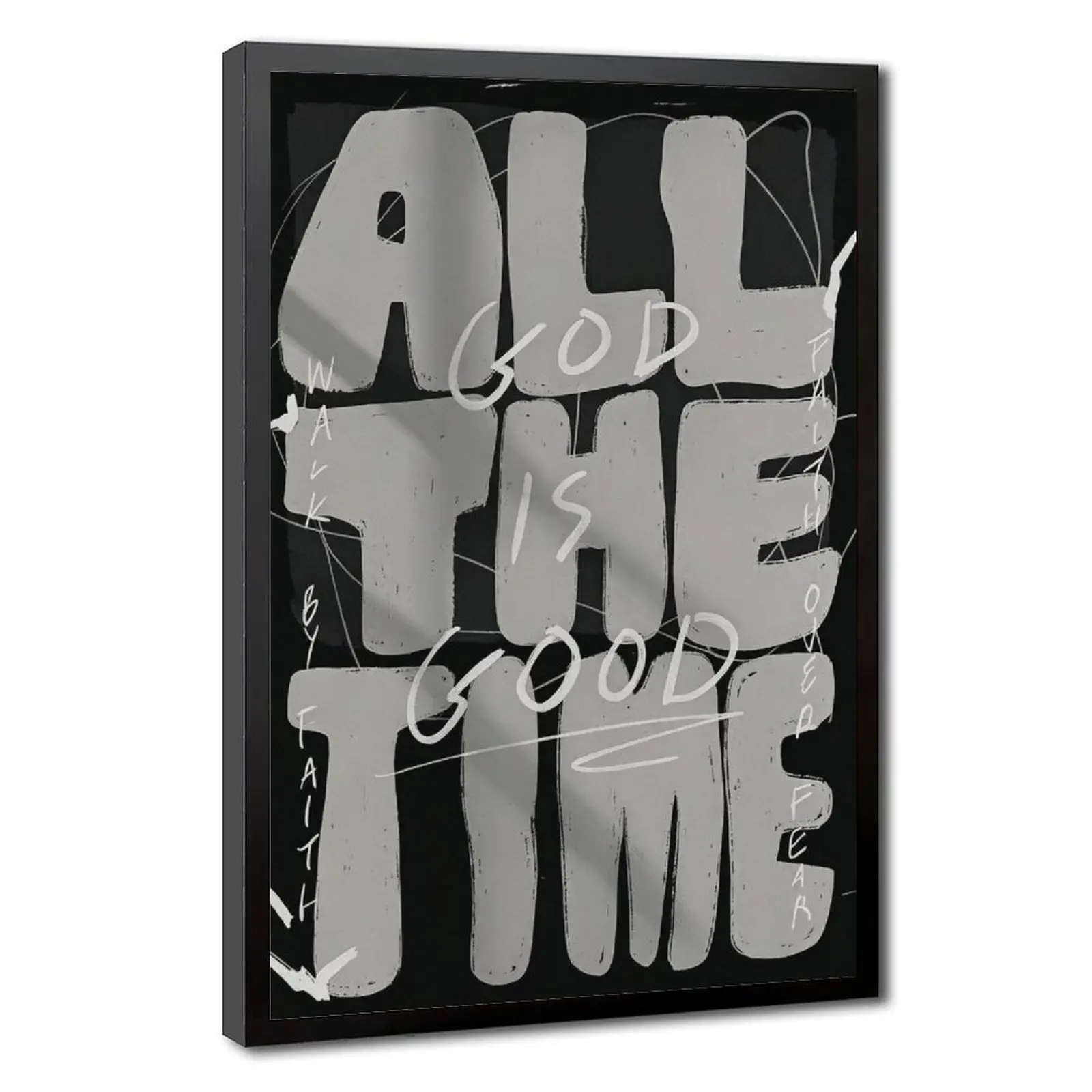 All The Time Quote Poster, Framed Wall Art, Minimalist Typography Print, Black White Inspirational Art, Matte Paper, Wood Frame, Modern Decor for Bedroom Living Room Office, Motivational Gift