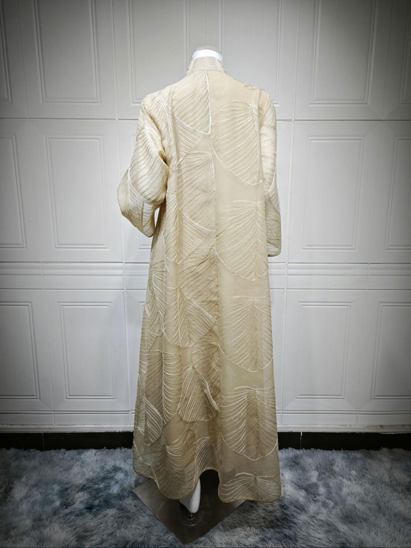 Traditional Style Women's Sequined Mesh Kaftan Dress, Long Evening Gown Abaya, Middle Eastern Fashion, Perfect for Special Occasions, Womenswear