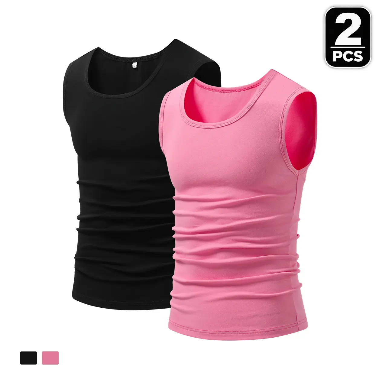 2-Pack Men's Cotton Blend Undershirts with a Clean Scoop Neckline featuring a Simple Base-Layer Shape for Outdoor Plans, Relaxed Days and Daily Rotation