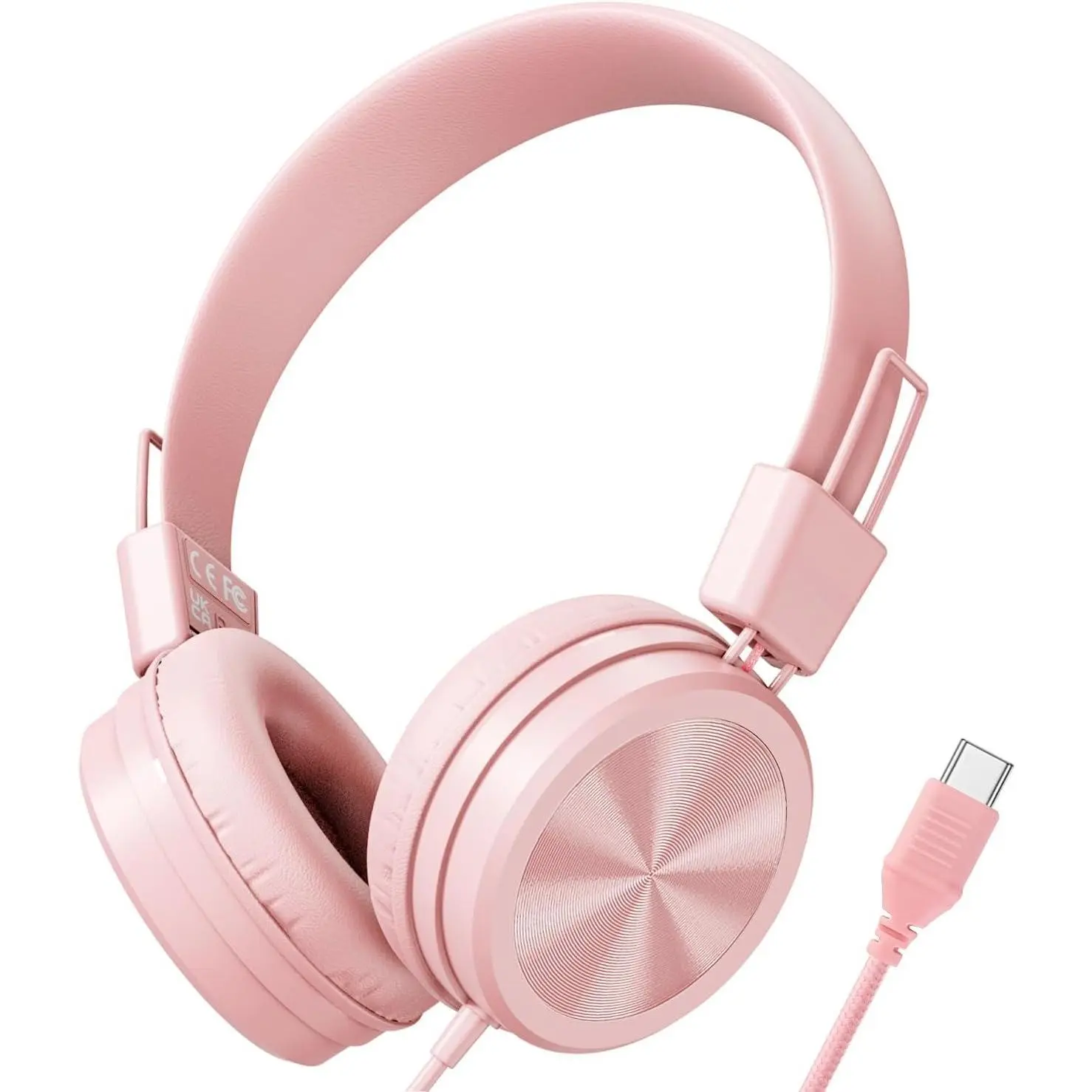 USB Type C  Headphones for School, 94dB Volume Limited,  Headphones with Usb C Cord,  Stereo Sound,Foldable Lightweight -Ear Wired Headphones for //Teens/Boys,Light