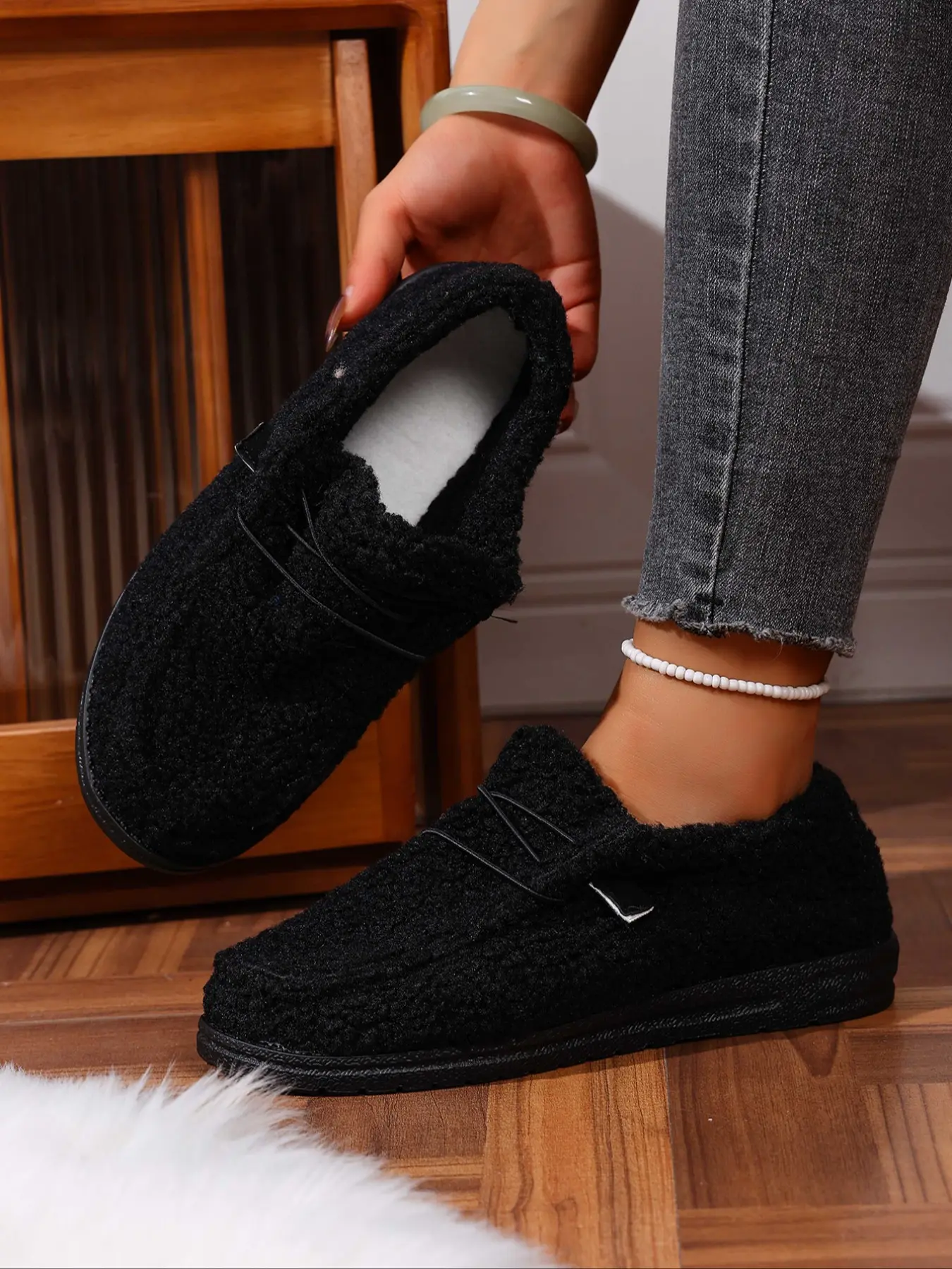 Women's Simple Plush Fashion Walking Shoes, Comfortable Soft Sole, Anti-Slip Design, Warm Snow Boots, Home & Outdoor Casual Shoes