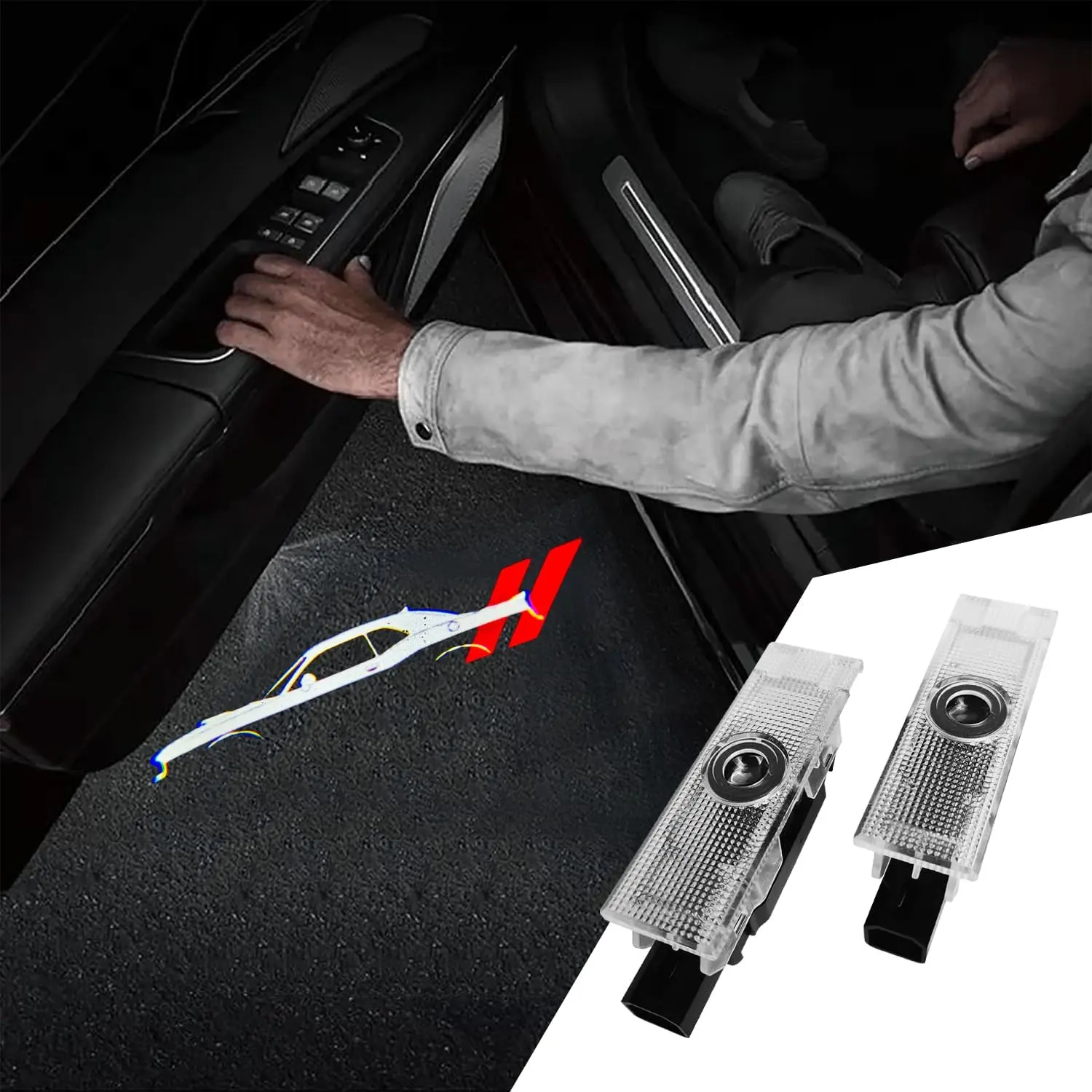 2 count  Door Lights Compatible With Challenger 2015-Present. Personality  LED Projector Courtesy Welcome Lights for SRT SXT GT RT (Picture 2)