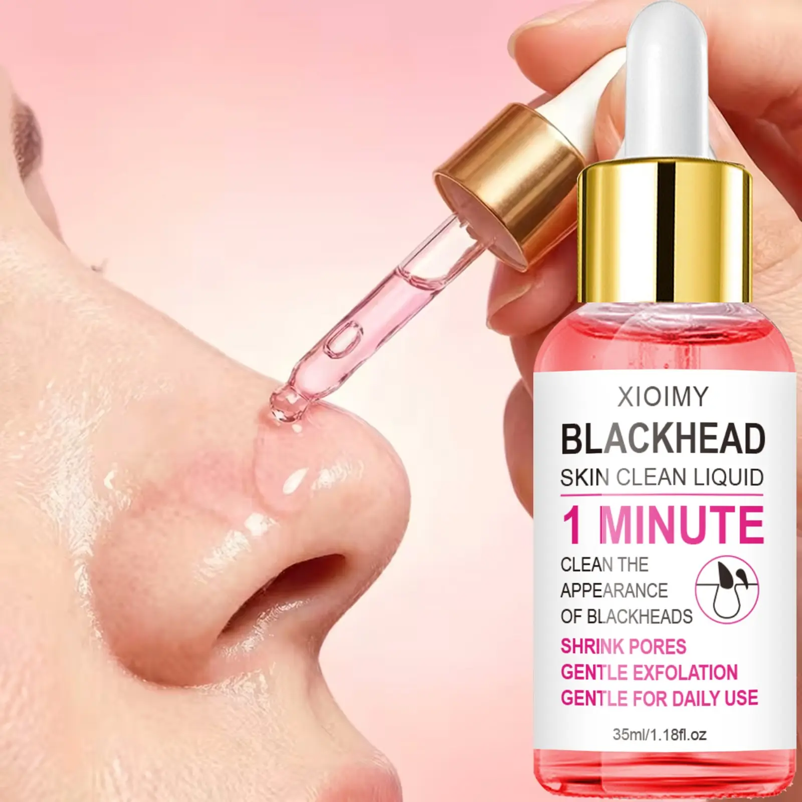 35ML Blackhead Cleanser Liquid, Blackhead Remover Serum, Face Care Serum, Deep Pore Tightening Exfoliator, Removes Blackheads & Whiteheads, Ideal for Oily Skin, Hydrating & Smoothing