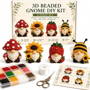 3D Bead Dwarf DIY Kit, Beading Making, Beginner-Friendly Craft Set, Cute Handmade Dwarf Jewelry Making, Colorful Beads Included, Perfect for Adults & Craft Enthusiasts