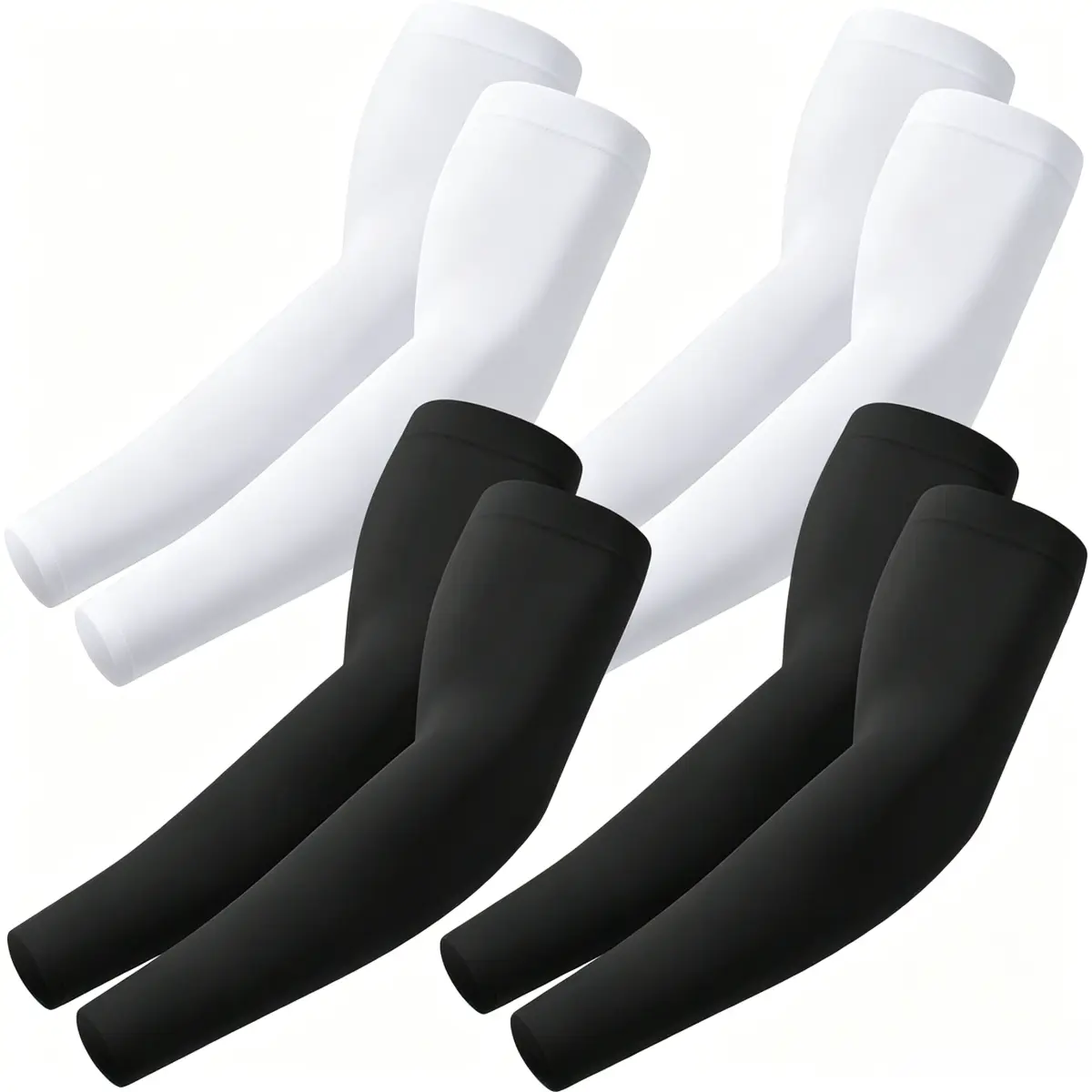 Ice Silk Arm Sleeves Set, Cooling UV Sun Protection Sports Compression Sleeves for Men and Women