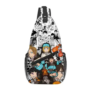 Fire Force Season 3 Anime Crossbody Bag Printed Chest Sling Bag for Kids Teens