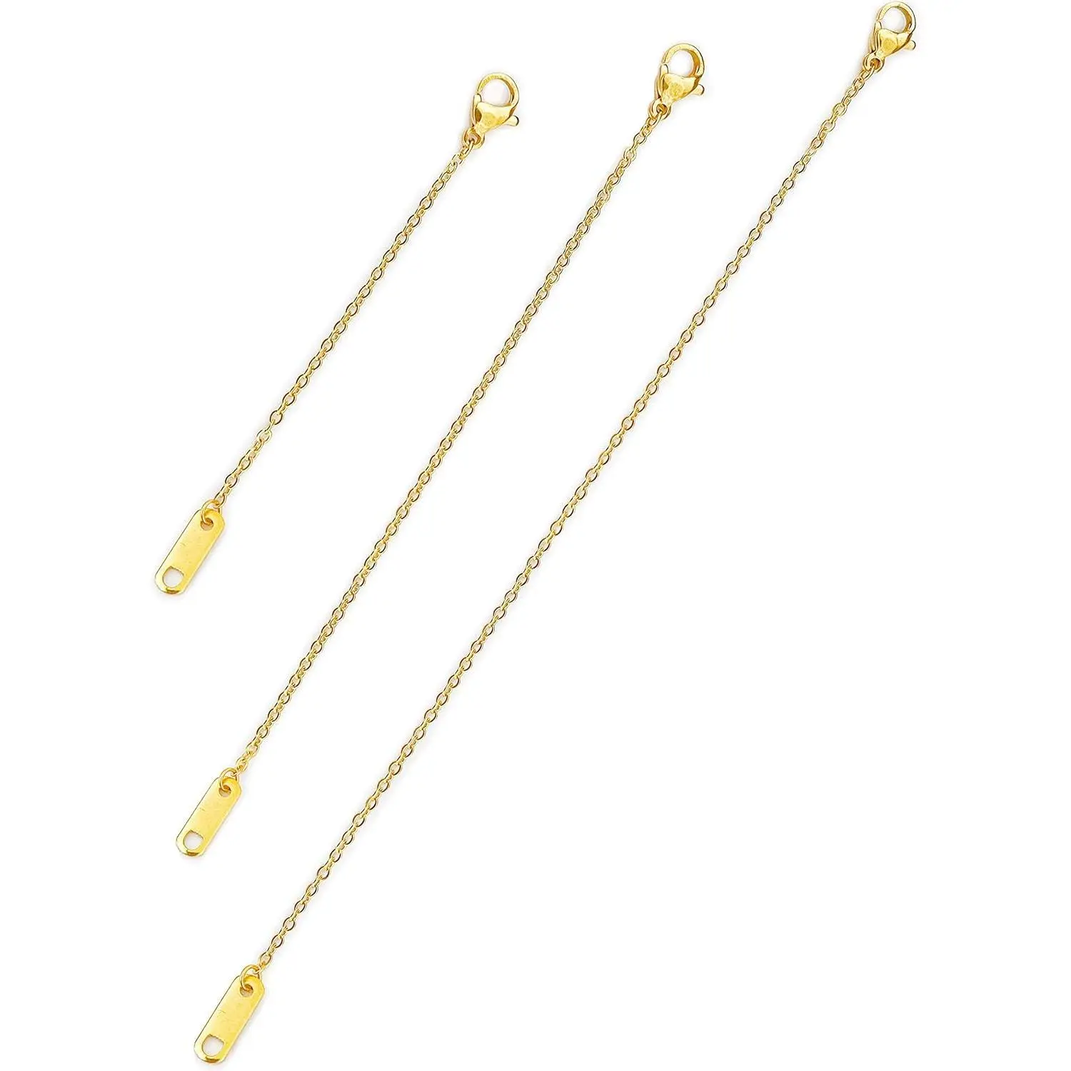Altitude Boutique 18k Gold Plated Necklace Extenders Delicate Necklace Extender Chain Set for Women 3 Piece Set, Extensions 2", 4", 6" Inches Hypoallergenic in Gold, Rose Gold, or Silver