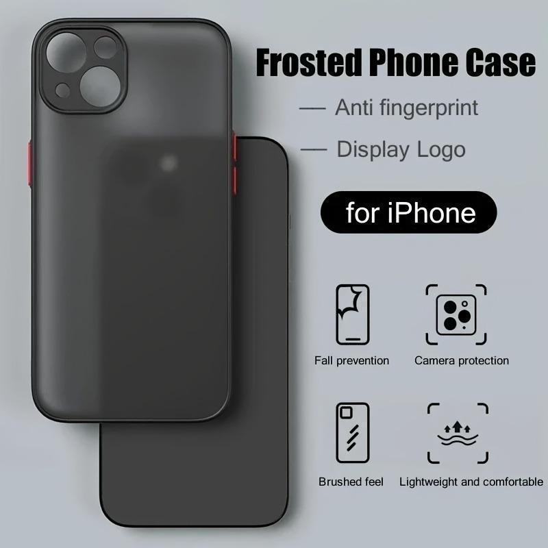 Shockproof Phone Case, 1 Count Matte Phone Cover, Phone Protective Cover, Casing Compatible with iPhone 16 15 14 13 12 11 Pro Max Plus Pro Mini 7 8 Plus SE