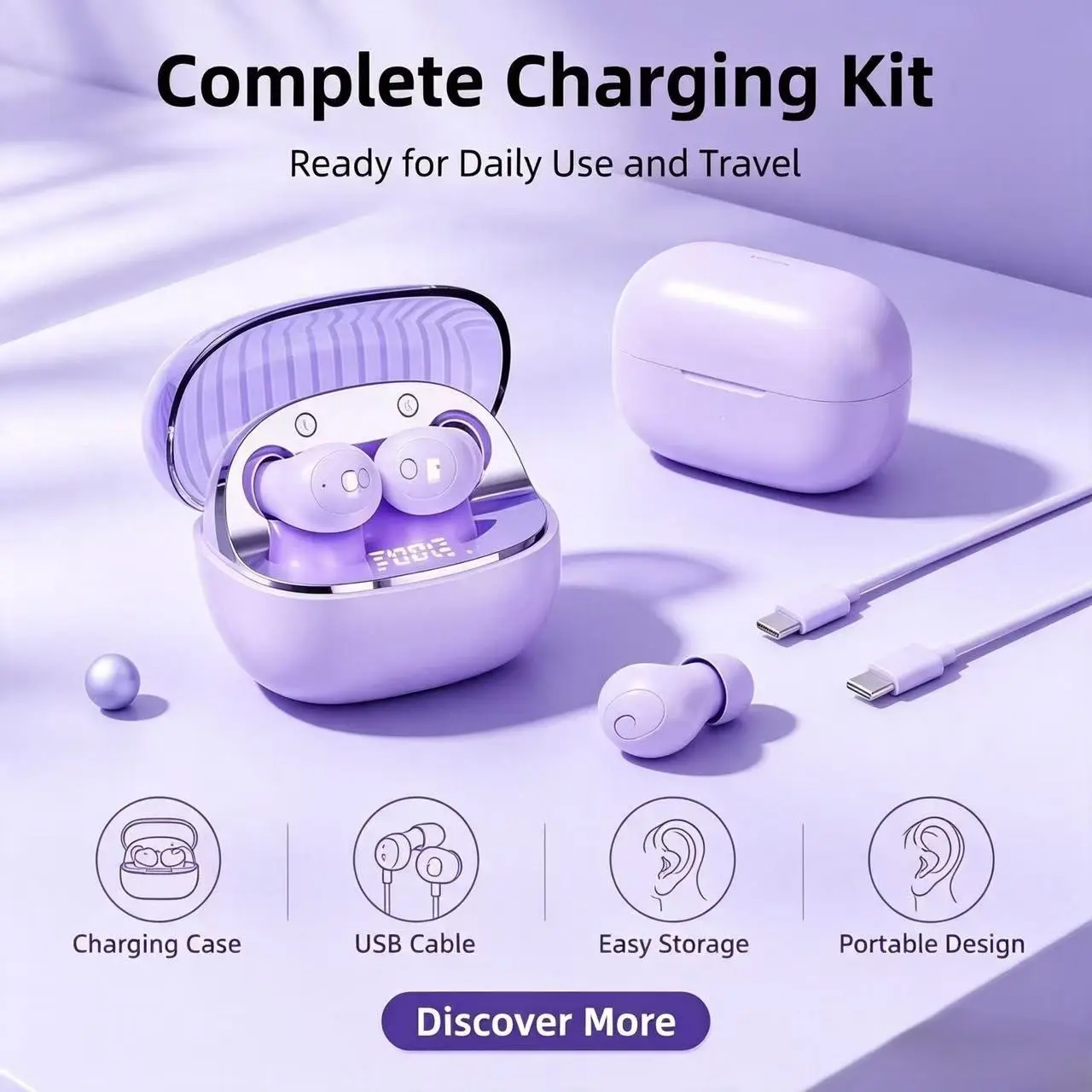 T10 New Wireless Bluetooth-compatible Headphones, Ows Clip-On Design, High-Quality Sound, LED Display, Music Sports Earbuds, Multifunctional Earbuds