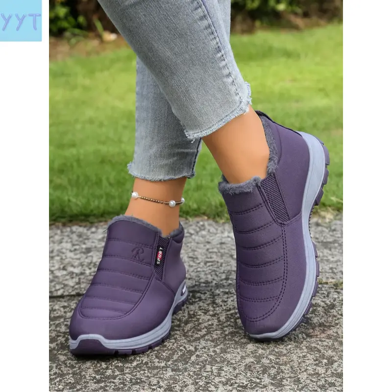 YYT1 Velvet warm cotton shoes, resistant soft soled casual shoes, comfortable and versatile shoes, Women, Walking Shoes, Pull On Shoes