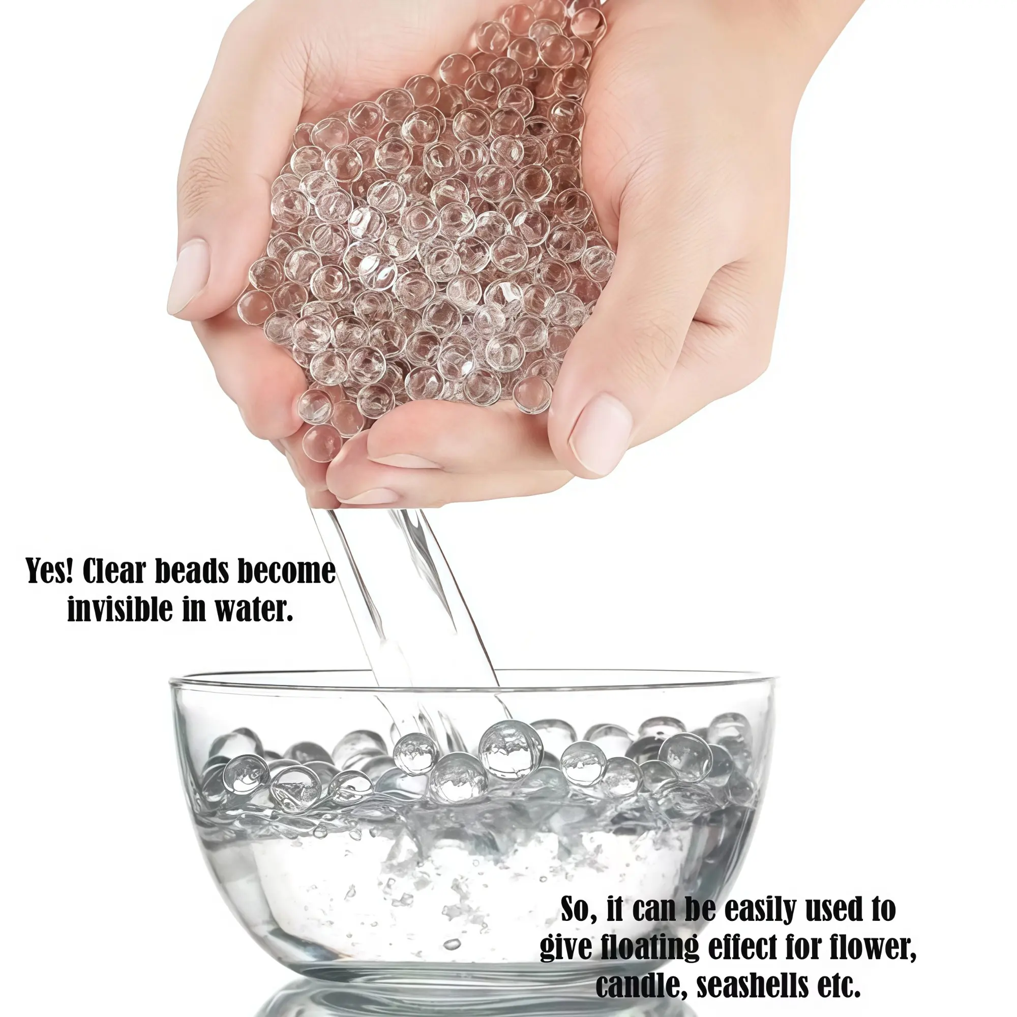 Clear Water Bead, 50g/100g/200g/250g Clear Water Gel Jelly Ball Vase Filler, Wedding Centerpiece, Floral Arrangement Supplies