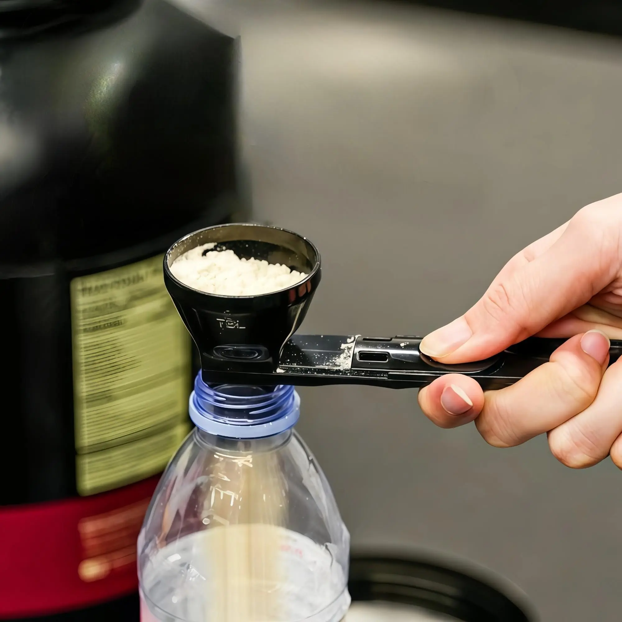 Protein Powder Sliding Spoon, Powder Funnel Scoop, Coffee Accessories, Coffee Bar Essentials, Coffee Scoop for Ground Coffee & Funnel for Reusable K Cup Refillable Coffee Pods, Coffee Measuring Spoon 2 Tablespoon Capacity