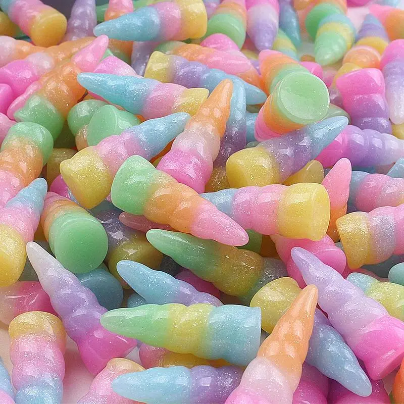 10pcs Slime Rainbow Unicorn Filler For Clear/Fluffy Mud Box Hair Phone case Accessories