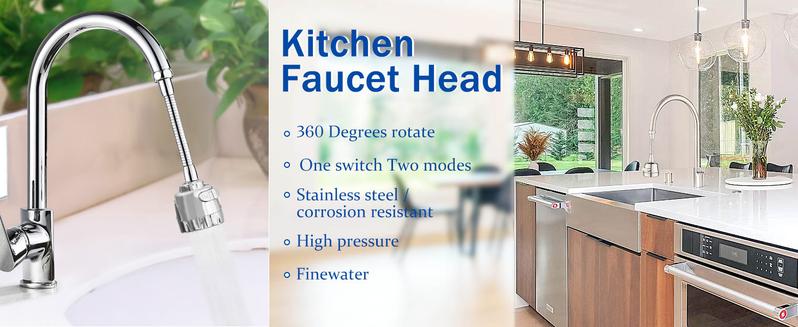 Kitchen Faucet Sprayer Attachment 360 °     Rotatable Anti-Splash Water Saving Tap Head with Universal Adapter Set Stainless Steel Extender for Sink Accessories Tools.