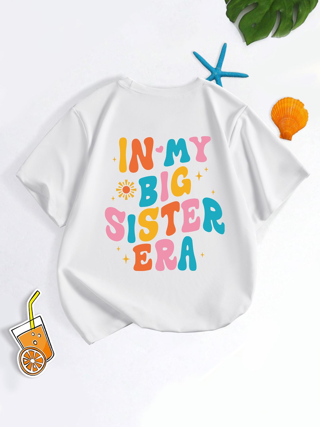 Girl's Cartoon Letter Print Round Neck Tee, Casual Short Sleeve T-shirt for Daily Wear, Kids Clothes for All Seasons, Graphic Print Shirt