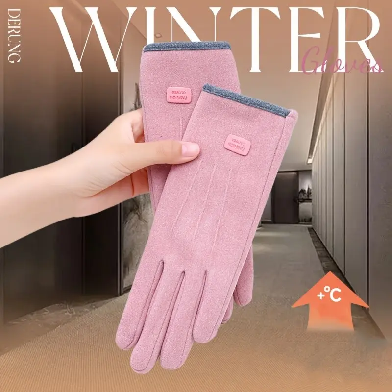 Women's Fall Winter Warm Windproof Gloves, Touchscreen Cycling Gloves, Outdoor Riding Gloves, Stay Warm and Comfortable