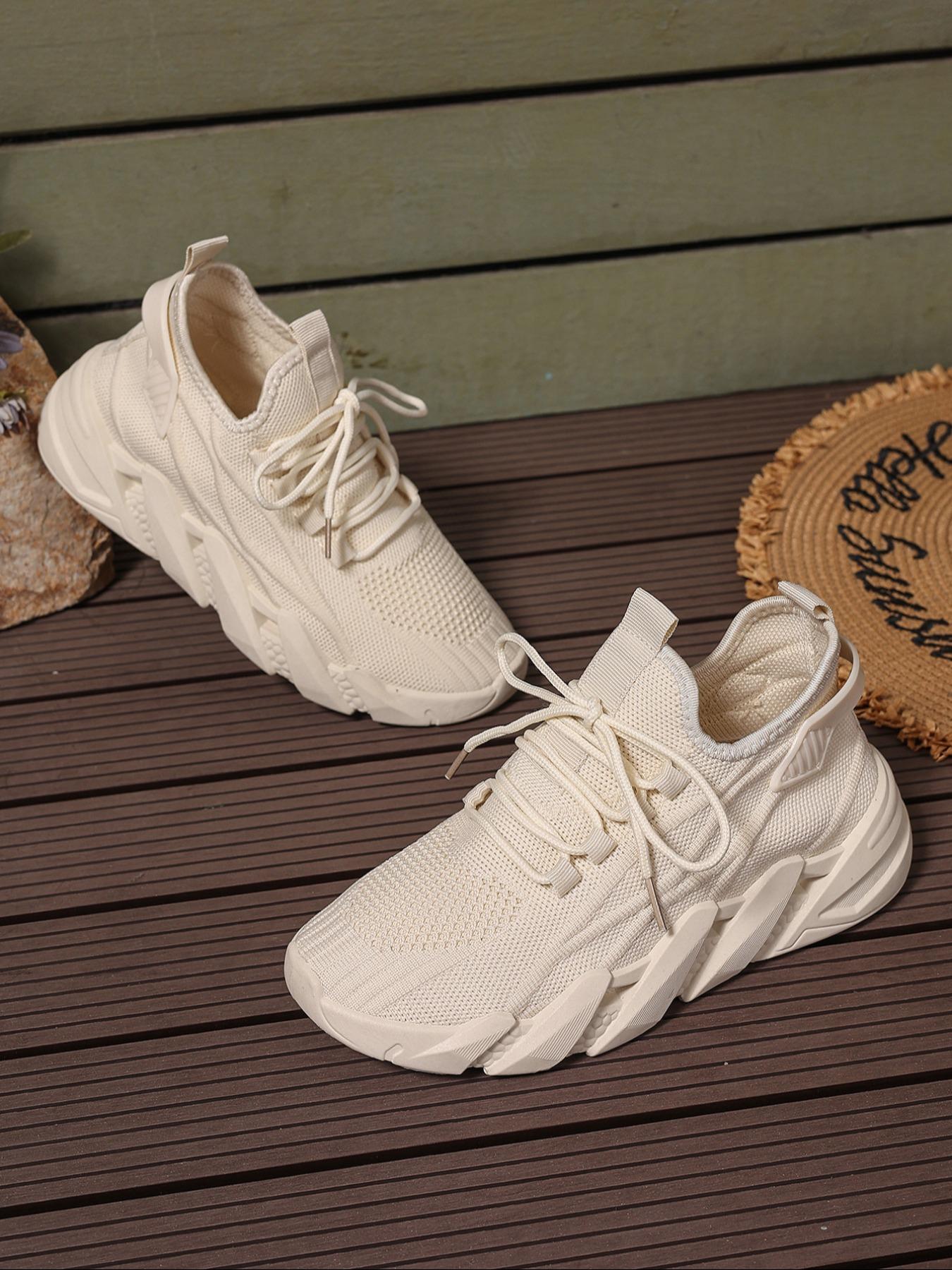 Women's Fashionable Lace Up Low Top Sneakers, 2024 New Style Casual Comfortable Breathable Sports Running Shoes, All-match Basic Shoes for Daily Wear, Athletic Running Shoes, Runner Athletic Shoe, Sporty Running Shoes