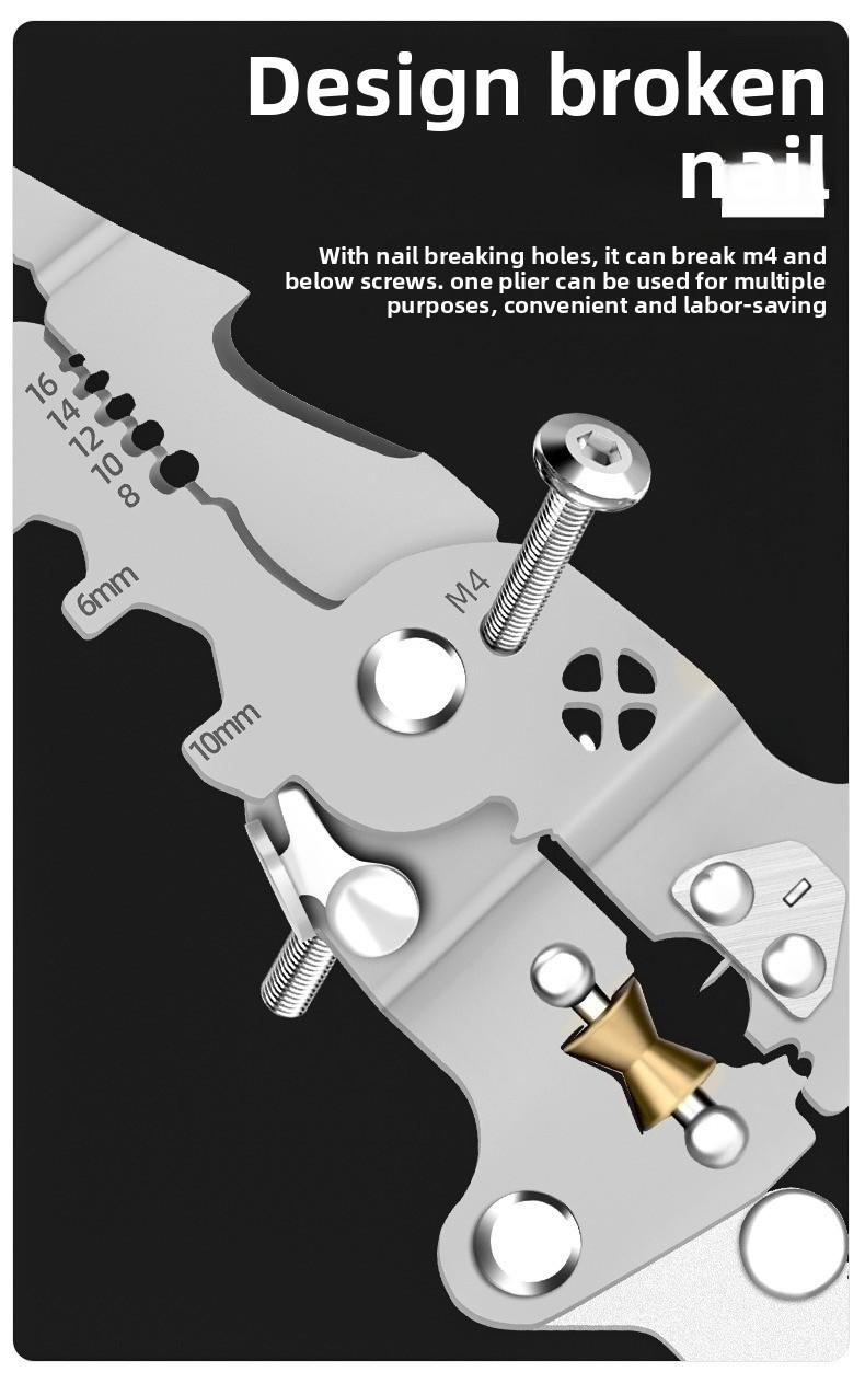 Circuit Steward: All-round folding electrical pliers, with measuring power distribution wire winding crimping pliers, folding electrical pliers, multi-functional wire stripping pliers professional cable stripper wirecrimper Multi-Function Electrician Tool Circuit Steward: All-round folding electrical pliers, with measuring power distribution wire winding crimping pliers, folding electrical pliers, multi-functional wire stripping pliers professional cable stripper wirecrimper Multi-Function Electrician Tool