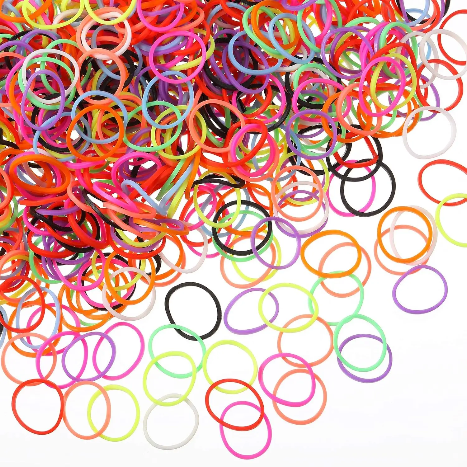 Mini Rubber Bands, 1000 Pack of Soft Elastic Hair Ties in Vibrant Colors for Braids and Small Ponytails, For Hair Braids Hair