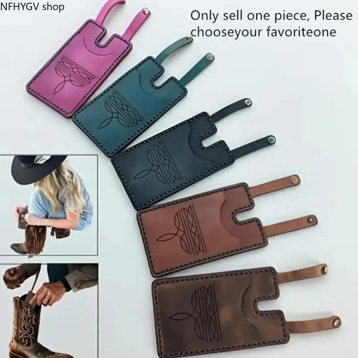 Western Boot Shaped Mini Leather Wallet Designed For Women With Classic Decorative Buckle, Dual Function As Coin Purse And Slim Card Holder, Vintage Western Stylish Small Storage Accessory For Daily Pocket And Bag Carry