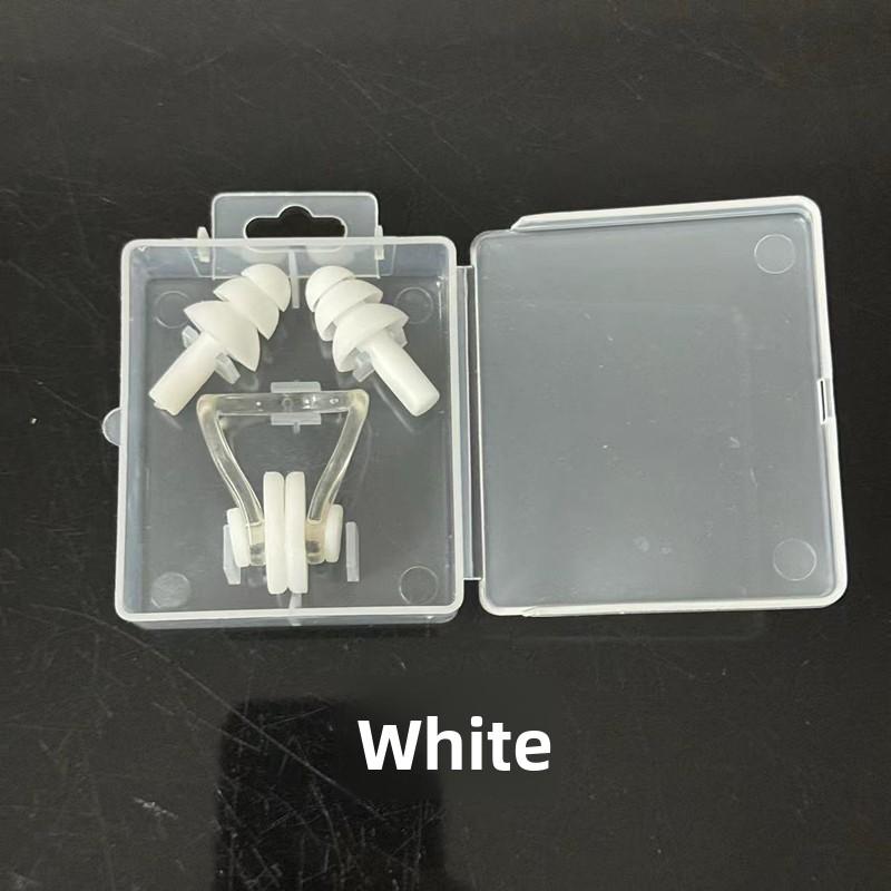 Nose Clip and Earplug Set for Adults - TPE Material - Dark Blue, Black, White, Pink, Sky Blue - Ideal for Swimming and Wading Sports - Solid Color