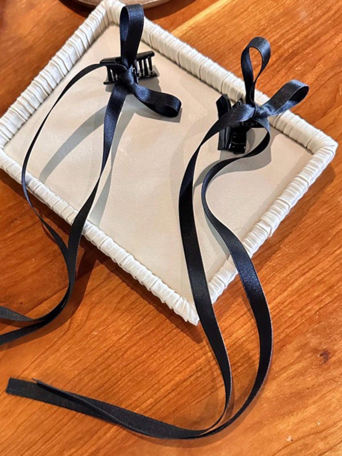 2pcs Elegant Bow Decor Hair Claws Set for Women, Fashion All-match Hair Accessories, Cute Lovely Hairwear for Daily Used, Super Cute Clips, Bowknot