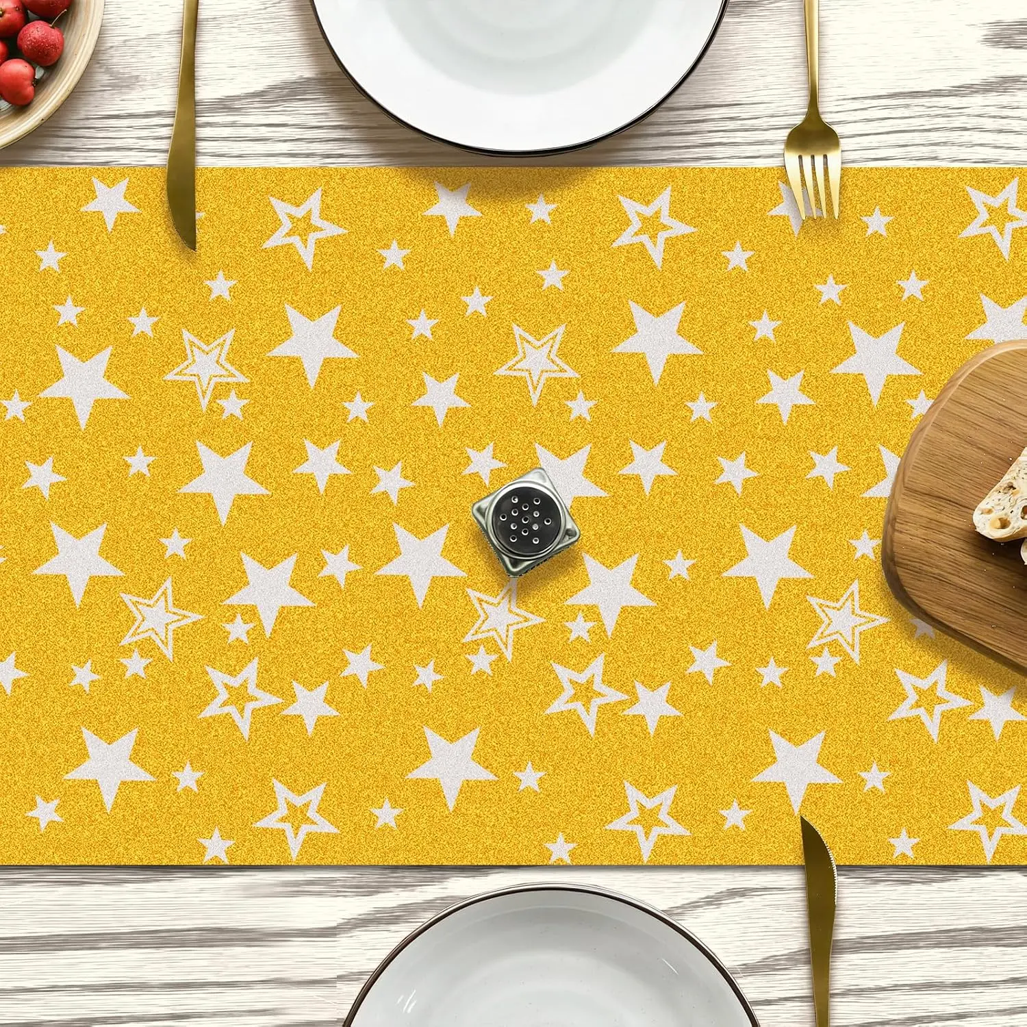 Table Runner, 13.3x108 Inches Golden Disposable  Table Runners Glitter Frosted  Golden Centerpieces for Wedding Anniversary Birthday Party Table Decorations (2, )