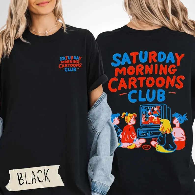 Saturday Morning Cartoons Club T-shirt, Retro 90s Nostalgia Tee, Vintage YTK Kid Childhood Memories T-Shirt, Millennial Gift
