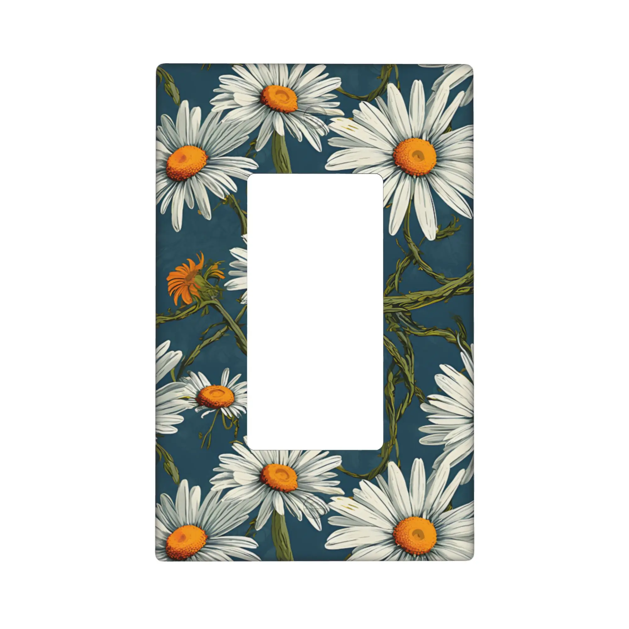 Daisy Floral Light Switch Cover Plate Decorative Polycarbonate Light Switch Covers Decorative Decorative Outlet Covers Cottagecore Bedroom Switch Plate Kitchen Outlet Covers Living Room Wall Decor Rental Decoration