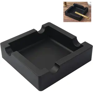 Outdoor Cigar Ashtrays Unbreakable Large Ring Gauge Silicone Ashtrays for Patio/Outside/Indoor/Home Decor with 4 Rest Cigar Holder Ash Tray Minimalistic