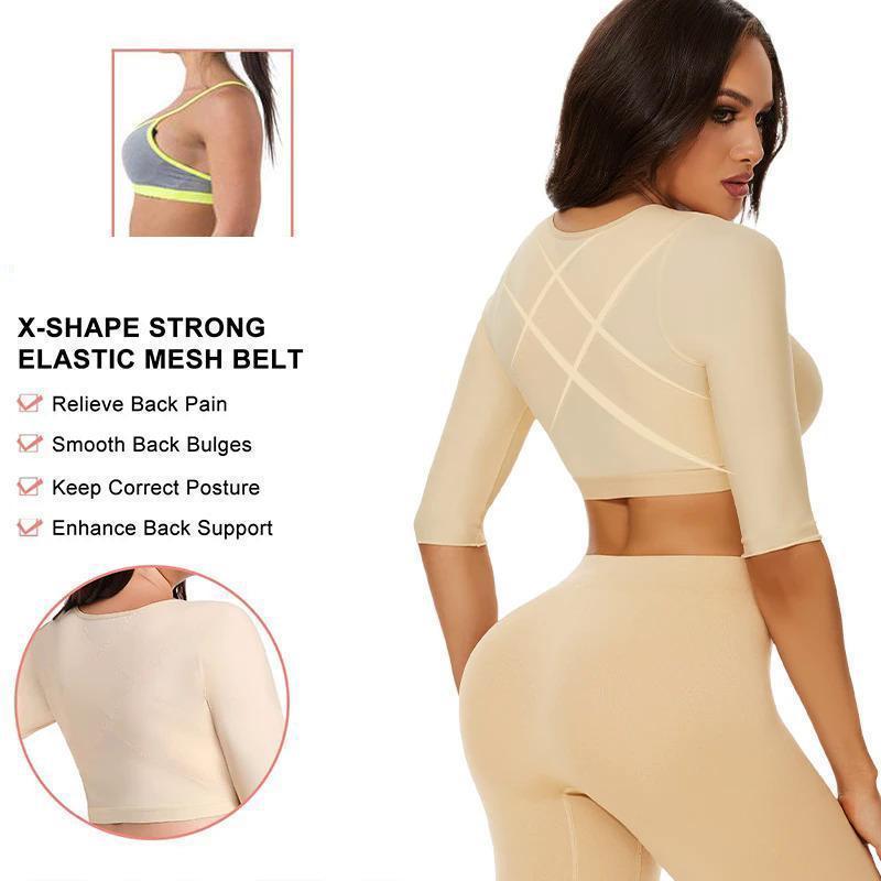 2PCS Arm Shaper for Women Post Surgery Arm Lipo Compression Sleeves Arm Front Closure Shapewear Bra Body shaper Seamless Shapewear