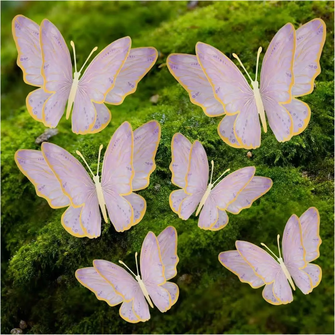Giant 3D Metallic Gold Butterfly Wall Decor, 10"-20" Oversized Hollow-Out Paper Butterflies for Wedding Backdrop