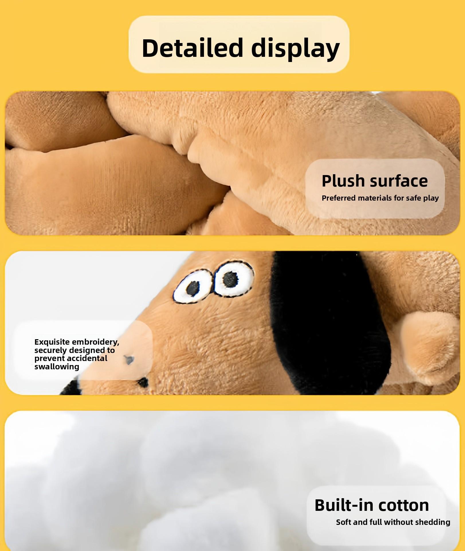 Sausage Dog Pet Toy, Squeaky Plush, Long Design, Companion & Boredom Relief, Warm Cuddle Doll for Dogs & Cats Outdoor