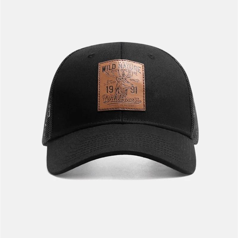 Four Seasons Mesh Baseball Caps Unisex Deer Icon Trucker Cap for Women Men Outdoor Portable Hunting Hiking Fishing Sunscreen Hat