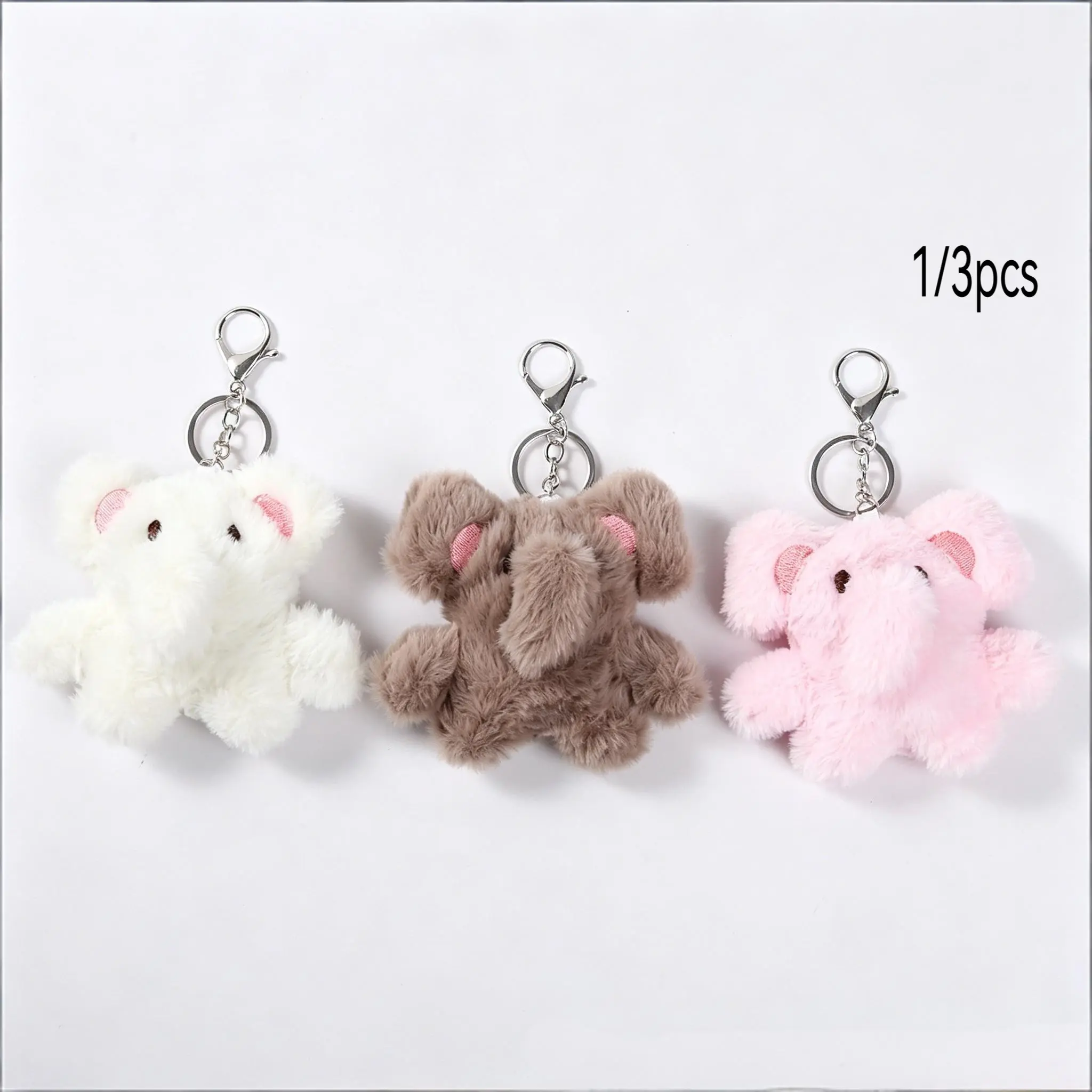 Cute Elephant Keychain, Soft Filled Animal Mini Plush Pendant, Bag Charm, Car Accessory, Keychain, Adorable and Fun Gift Idea, Keychain Charms