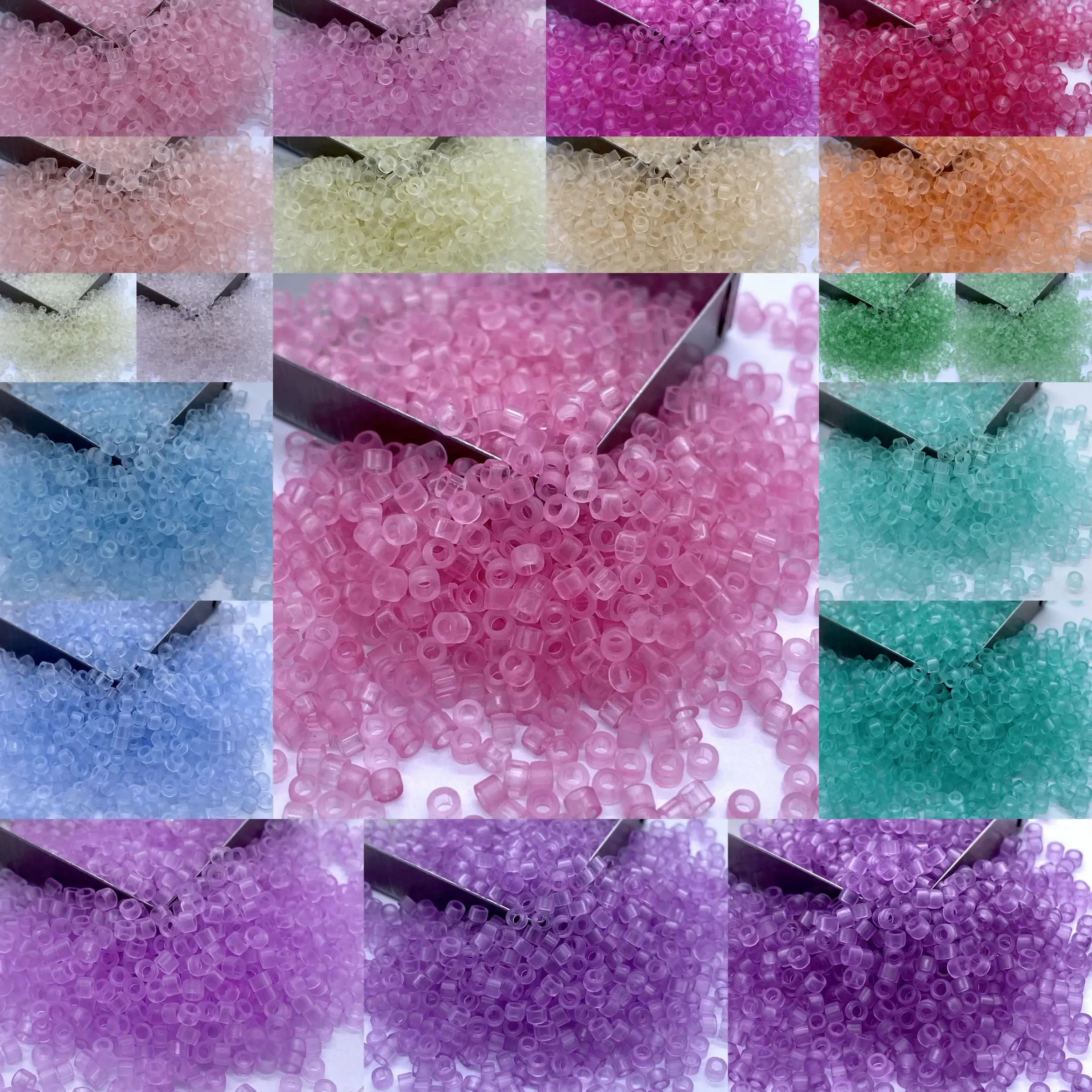 2.5mm Transparent Frosted Glass Seed Beads, 20 Colors, 200g, Ideal for Fashion Jewelry Making, DIY Necklaces, Bracelets, Rings