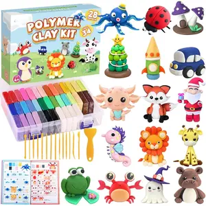 Polymer Clay Kit, 34 Colors Modeling Clay for  Adults,  Oven Bake Clay with Tutorial Book Sculpting Tools Storage Box for Sculpture, Crafting, DIY Projects,  Making(0.9oz/pc)